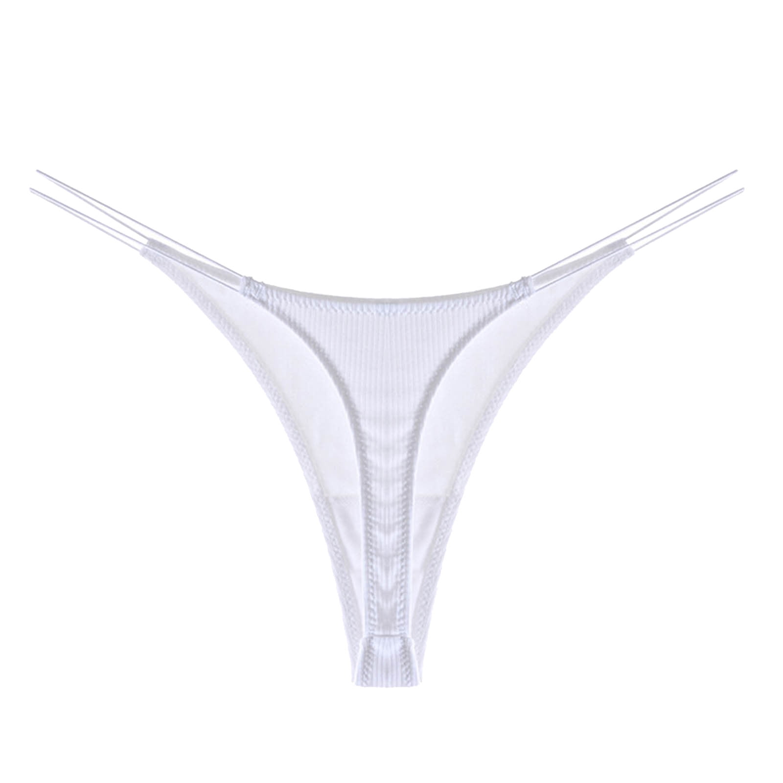 Noarlalf Womens Underwear Thongs for Women Panties for Women Solid V-String  Thong Panty, Women's Sexy Lingerie White XL 