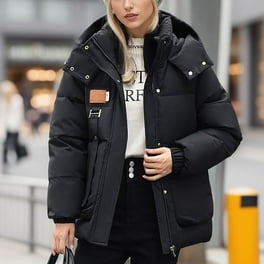 Herrnalise Women s Ladies Quilted Winter Warm Coat Faux Fur Collar Hooded Zipper Up Down Jacket Parka Outerwear With Pocket For Blue S Walmart