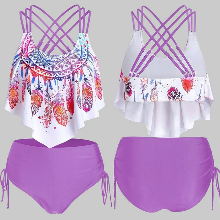 Feather online print tankini