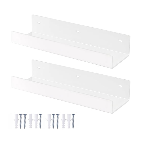 NoavLife Speaker Mount Acrylic Floating Display Shelf 2 Pack for Speaker Storage and Daily Items, Wall Mount Shelf with Guard Hardware soundbar mount