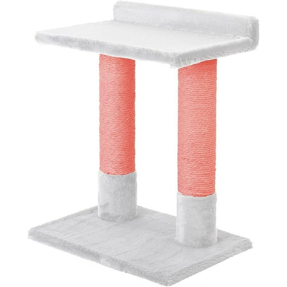 Noba 24 Inch Double Scratch Post White Pink