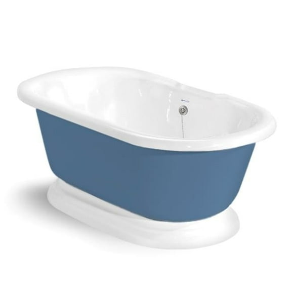Nobb Hill 60 in. Splash Of Color Acrastone Tub & Drain, Satin Nickel Metal Finish