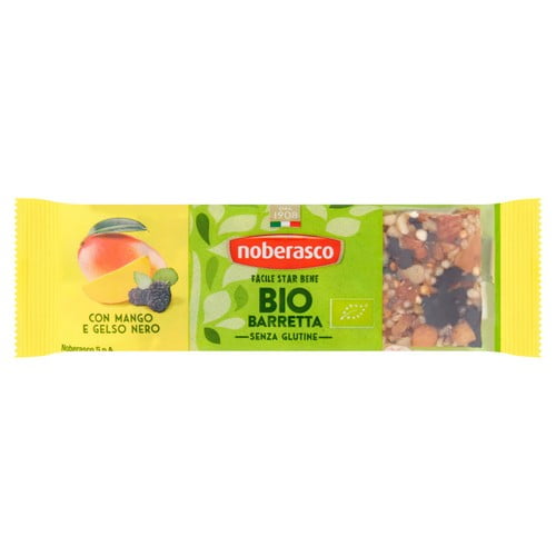 Noberasco Organic Fruitbar with Nuts & Mango 30g, British Import (Pack of 3)