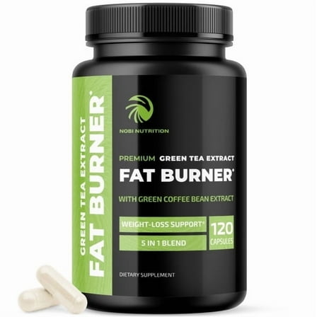 Nobi Nutrition Green Tea Supplement, Vegan Thermogenic Support for Metabolism and Wellness, 120 Capsules