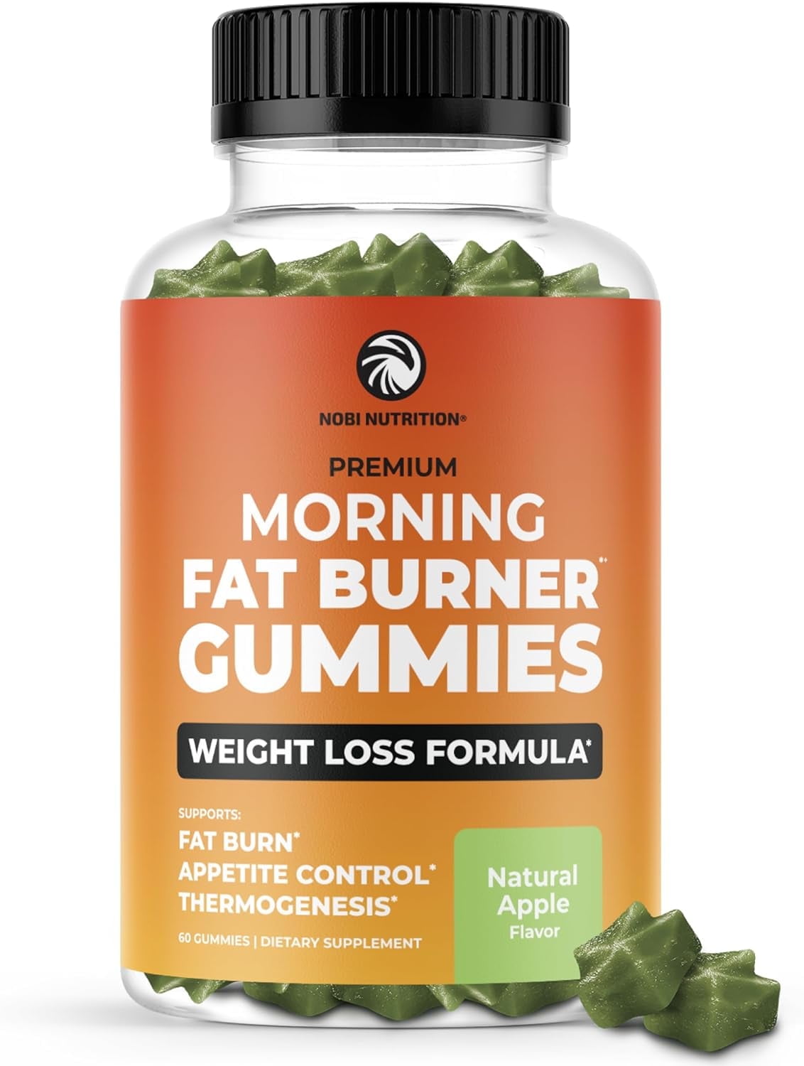 Nobi Nutrition Morning Gummies for Weight Loss for Women & Men Thermogenic Gummies with Green