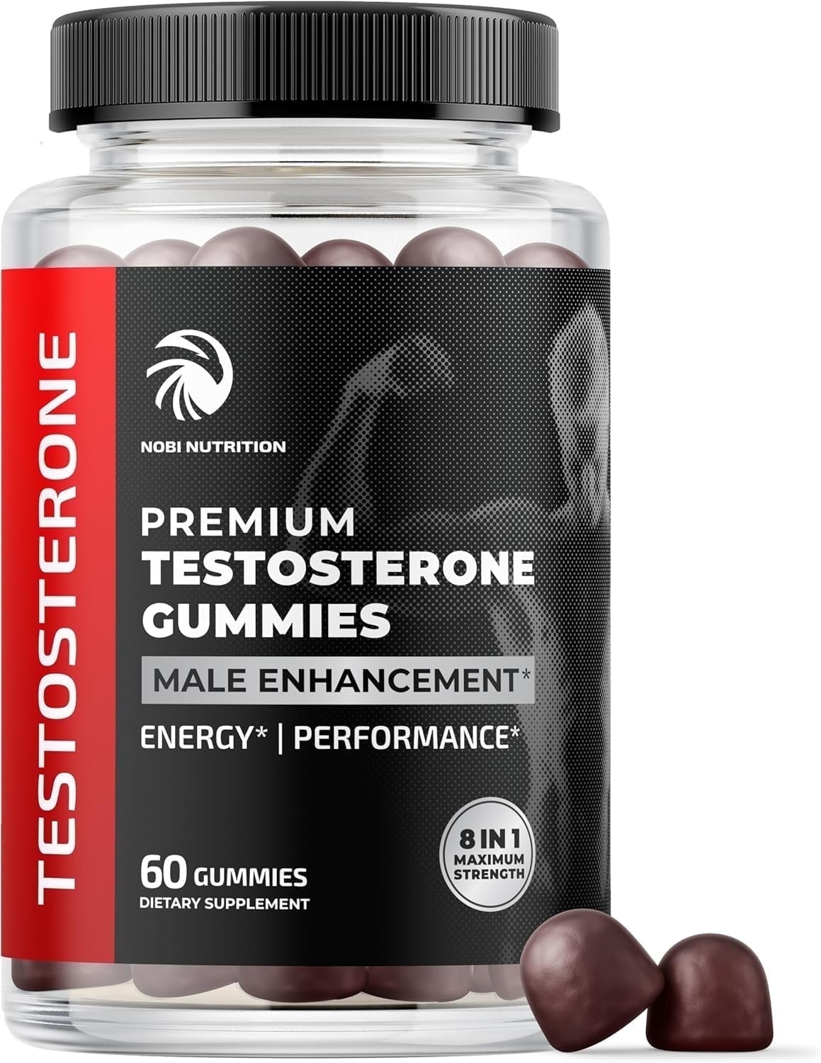 Nobi Nutrition Test Supplement for Men | Energy & Performance Support Gummies | 60 Gummies