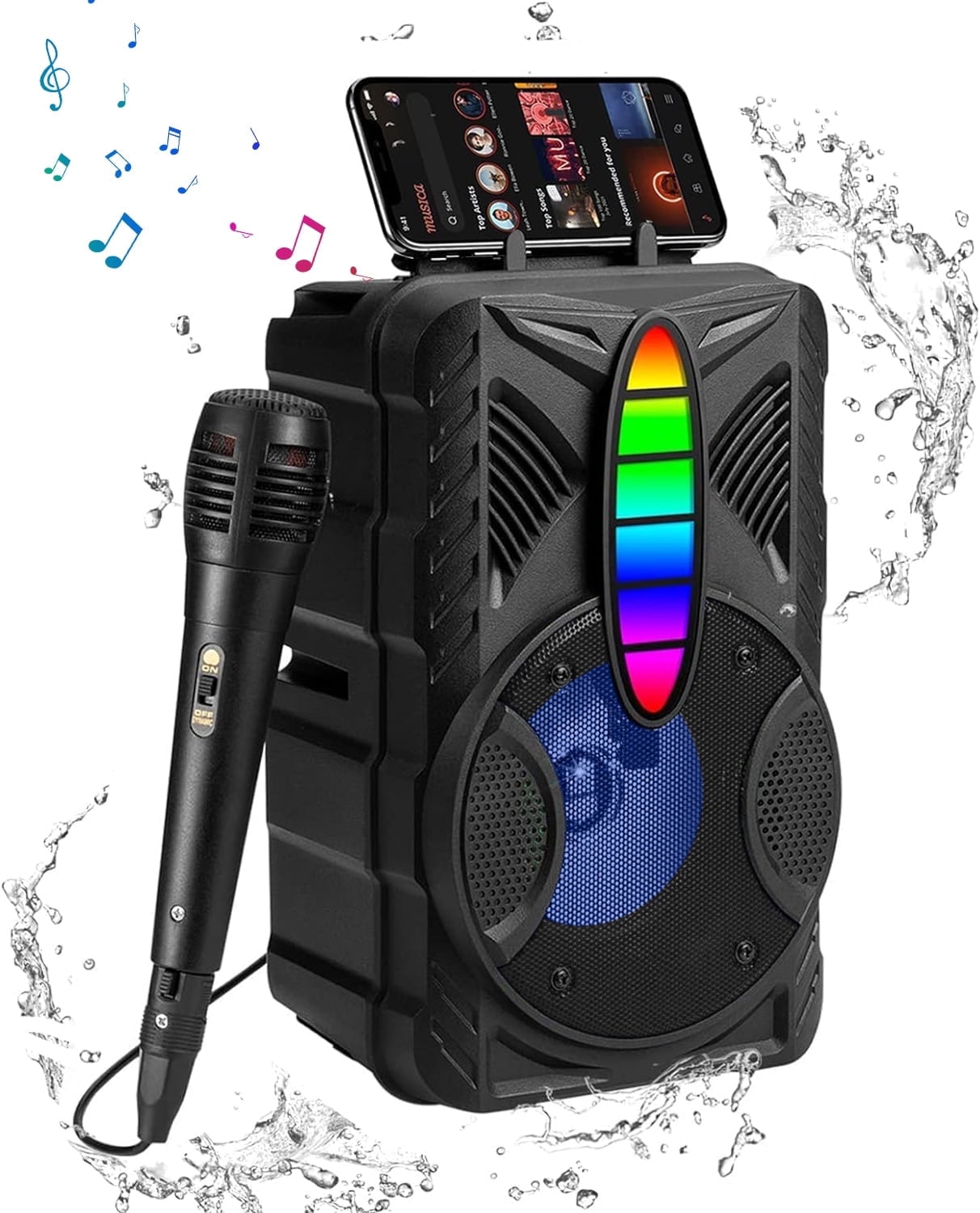 Nobie Vivid Karaoke Machine, Portable Bluetooth Speaker with Wireless Karaoke Microphones for Adults , Home Karaoke Singing Machine with LED Lights