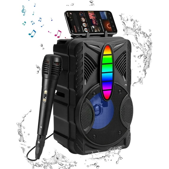 Nobie Vivid Karaoke Machine, Portable Bluetooth Speaker with Wireless Karaoke Microphones for Adults , Home Karaoke Singing Machine with LED Lights