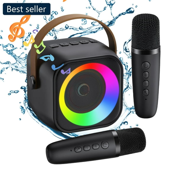 Nobie Vivid Karaoke Machine, Portable Bluetooth Speaker with Wireless Karaoke Microphones for Kids