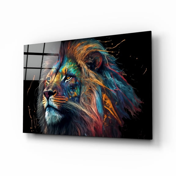 Nobility of the Lion Glass Wall Art || Designer Collection