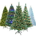 thumbnail image 1 of Noble 4/5/6/7ft Christmas Tree With Lights Pre Lit/Fiber Optic/Snow Flocked Bushy Pine, 1 of 9
