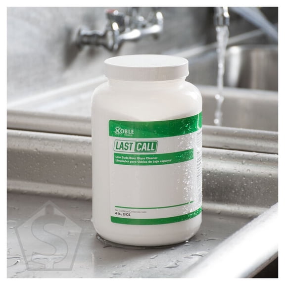 Noble 4 lb. / 64 oz. Last Call Concentrated Low Suds Powdered Bar Glass Cleaner - 2/Case