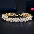thumbnail image 1 of Noble African Gold Cubic Zirconia Drop Round Stone Cluster Bracelet for Ladies, 1 of 9