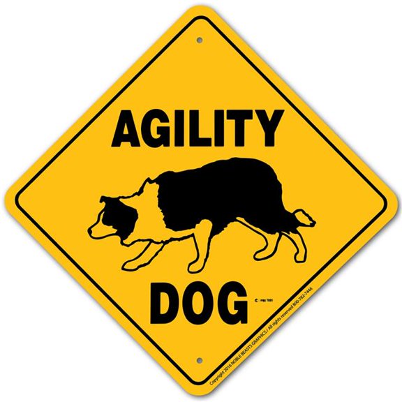 Noble Beasts Graphics 20102 Agility Dog (Border Collie) Xing Sign Aluminum 12 in X 12 in 2