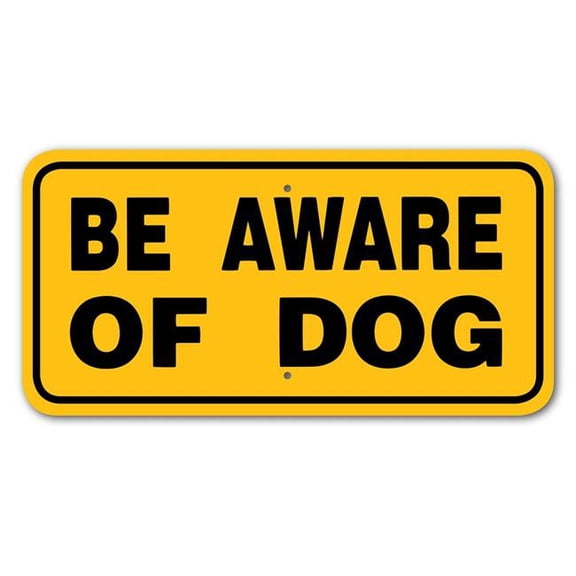 Noble Beasts Graphics 3444444 Be Aware Of Dog Sign Aluminum 6 in X 12 in 444