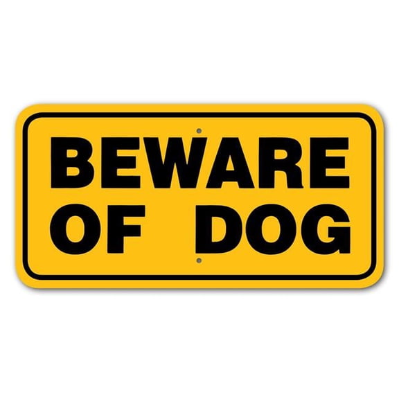 Noble Beasts Graphics 3444102 Beware Of Dog Sign Aluminum 6 in X 12 in 102