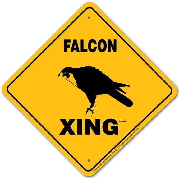 Noble Beasts Graphics 20887 Falcon Xing Sign Aluminum 12 in X 12 in 7