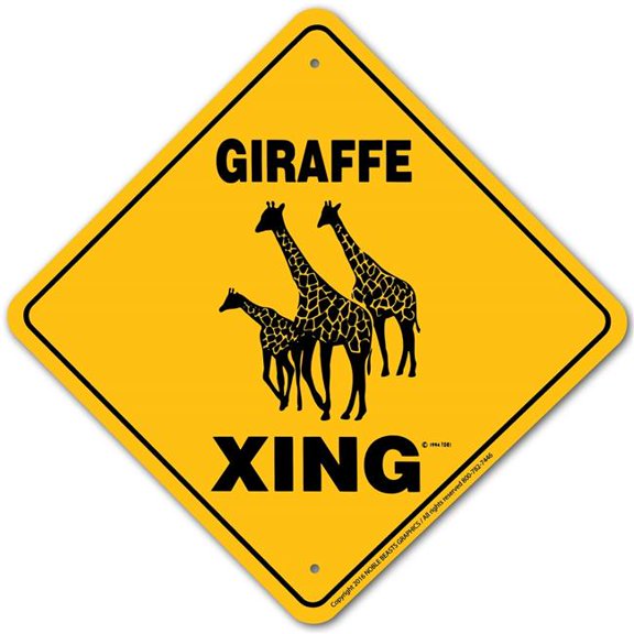 Noble Beasts Graphics 20777 Giraffe Xing Sign Aluminum 12 in X 12 in 7