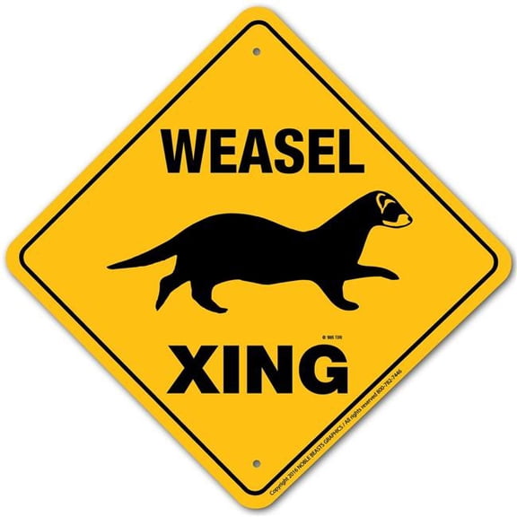 Noble Beasts Graphics 20039 Weasel Xing Aluminum 12 in x 12 in 9
