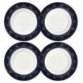 thumbnail image 1 of Noble Cobalt Bone China Deep Plate Set of 4, 1 of 7
