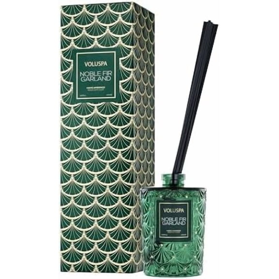 Noble Fir Garland Reed Diffuser, 6.8oz, Christmas Scented Diffuser for The Home, Handcrafted in The USA