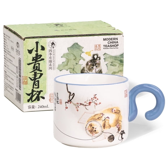 Noble Four Seasons with Cats Series Ceramic Cup