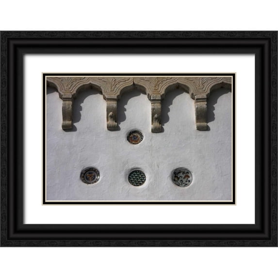 Noble Gardner, Nancy 14x11 Black Ornate Wood Framed with Double Matting Museum Art Print Titled - Greece, Sifnos, Apollonia Ottoman-style plates