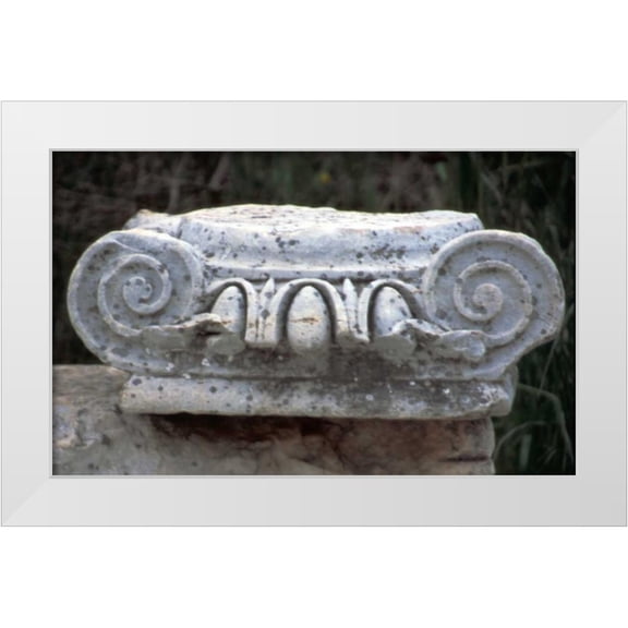 Noble Gardner, Nancy 24x16 White Modern Wood Framed Museum Art Print Titled - Turkey, Ephesus Roman Ionic column fragment