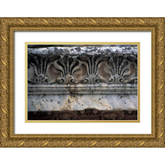 Noble Gardner, Nancy 24x18 Gold Ornate Wood Framed with Double Matting Museum Art Print Titled - Turkey, Ephesus Classical Greek marble carvings