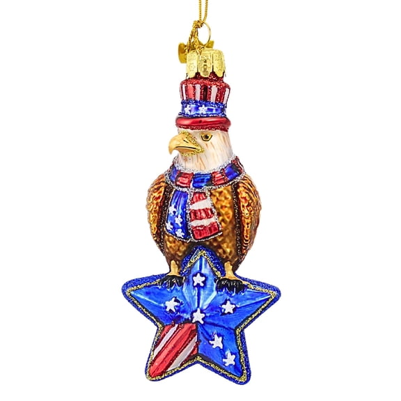 Noble Gems 4.50In American Eagle, Glass, Americana Star Patriotic Nbx0224