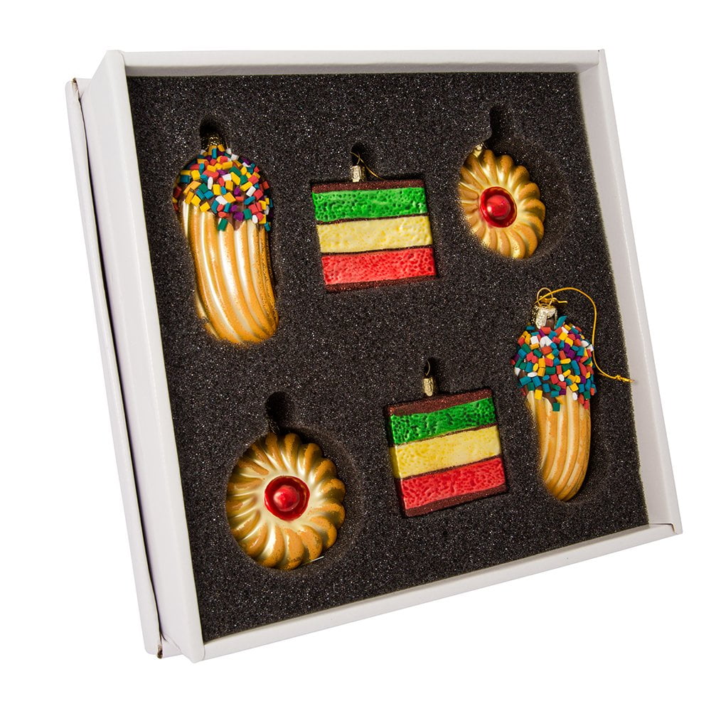Noble Gems Glass Cookie Holiday Ornament Set, 6-Piece