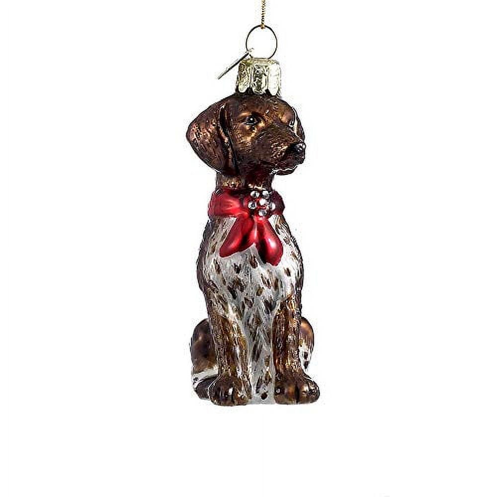 Noble Gems German Shorthaired Pointer Glass Christmas Ornament