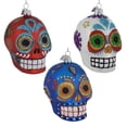 thumbnail image 1 of Noble Gems‚Ñ¢ Sugar Skull Glass Ornaments, 3 Assorted, 1 of 1