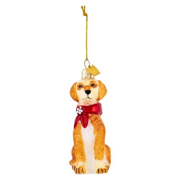 Noble Gems Yellow Labrador Retriever Glass Ornament