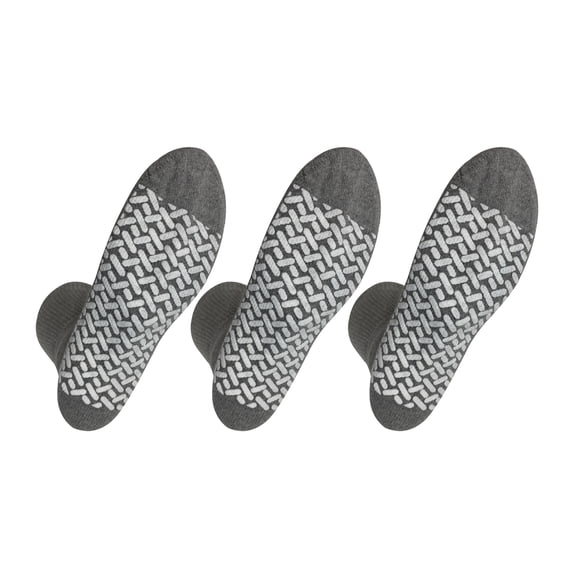 Noble Health Care Diabetic anti Skid Hospital Slipper Socks Women's 9-11, Grey (3 Pack)