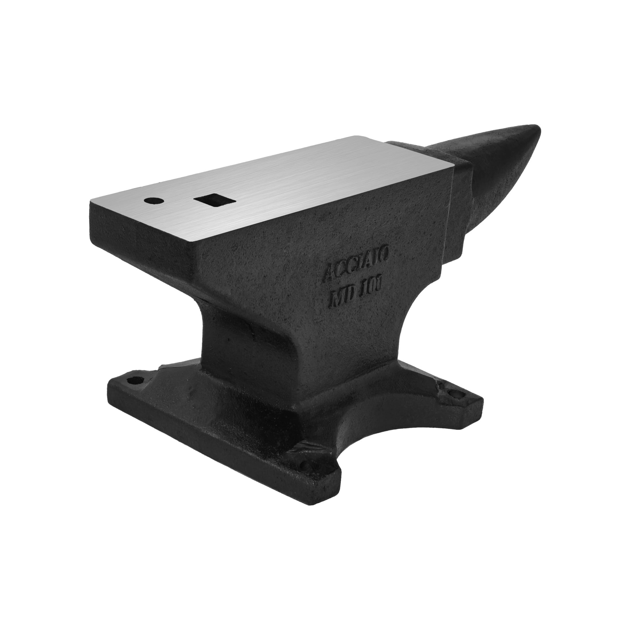Noble House 100 lb Cast Steel Single Horn Anvil, 55 HRC Blacksmith Forging Tool with Hardy Hole