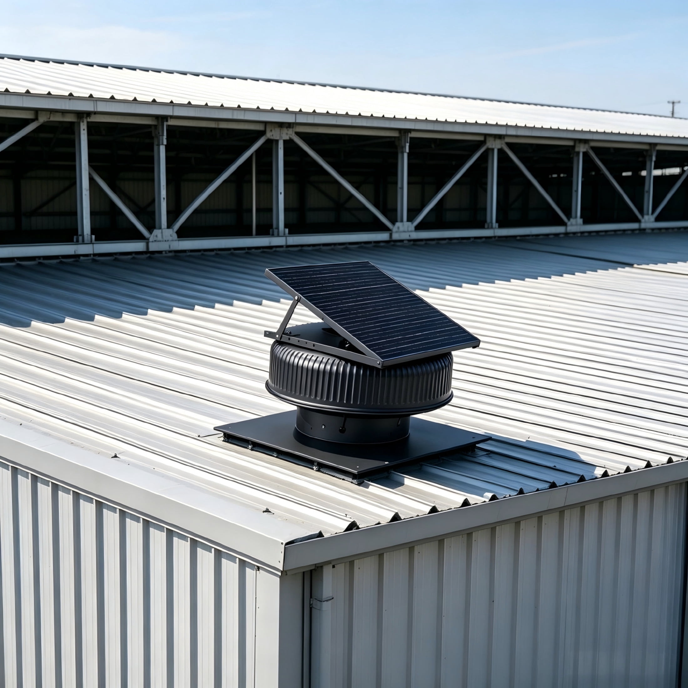Noble House 12" Adjustable Aluminum Solar Roof Vent Fan, 42W Dual Power Attic Exhaust Fan with Smart Remote, Black