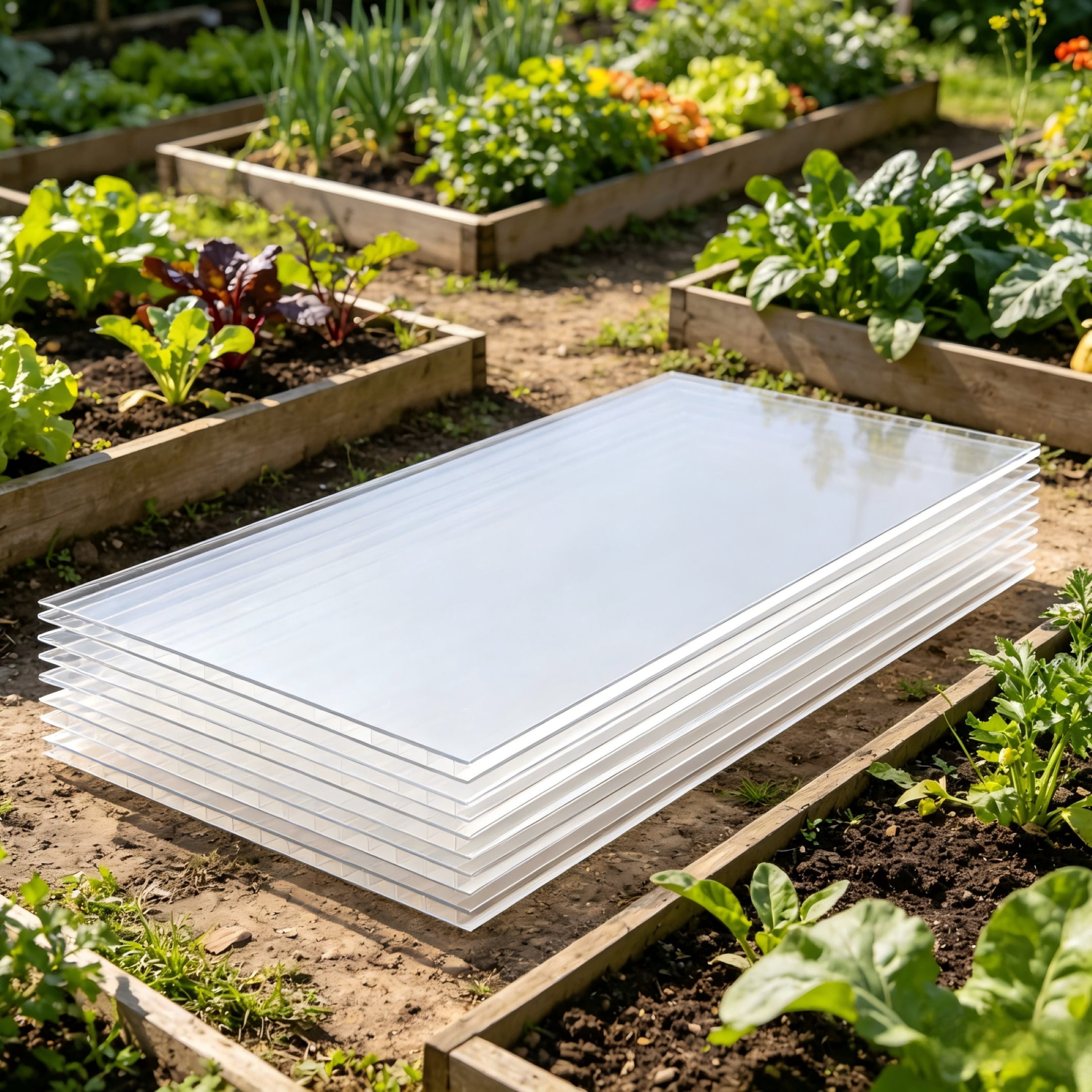 Noble House 12 Pack Twin-Wall Polycarbonate Greenhouse Panels, 5' x 2' UV-Protected Sheets, Transparent