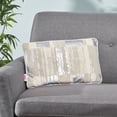 thumbnail image 1 of Noble House 12" x 20" Modern Silver/Beige Cotton/Polyester Decorative Pillow Cover, 1 of 8