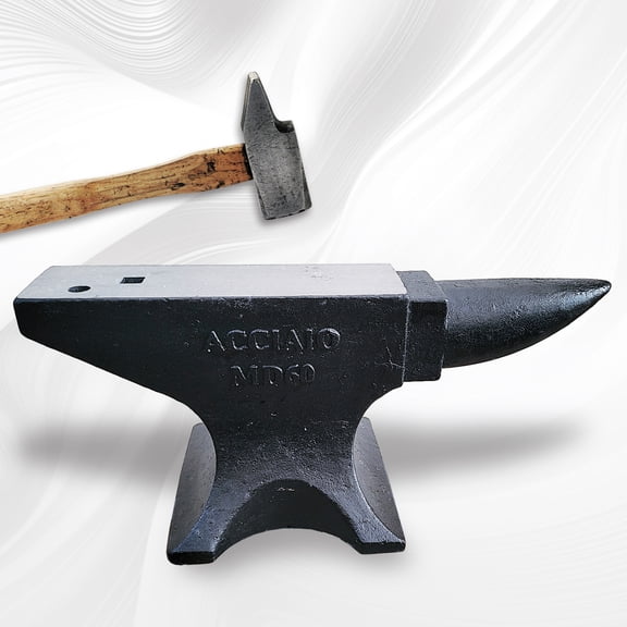 Noble House 132 lb Cast Steel Single Horn Anvil, 55 HRC Blacksmith Forging Tool with Hardy Hole