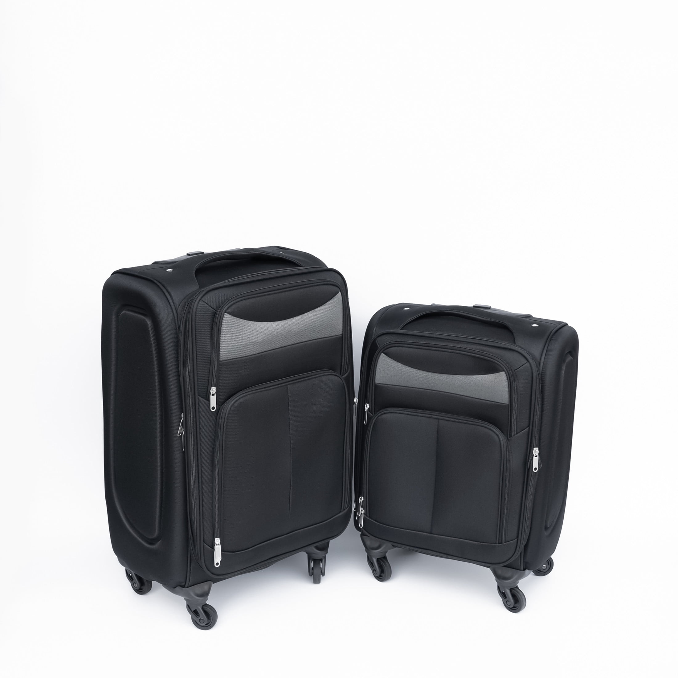 Noble House 2-Piece 20" & 24" Softside Oxford Luggage Set, Expandable Spinner Suitcases with Combination Lock, Black