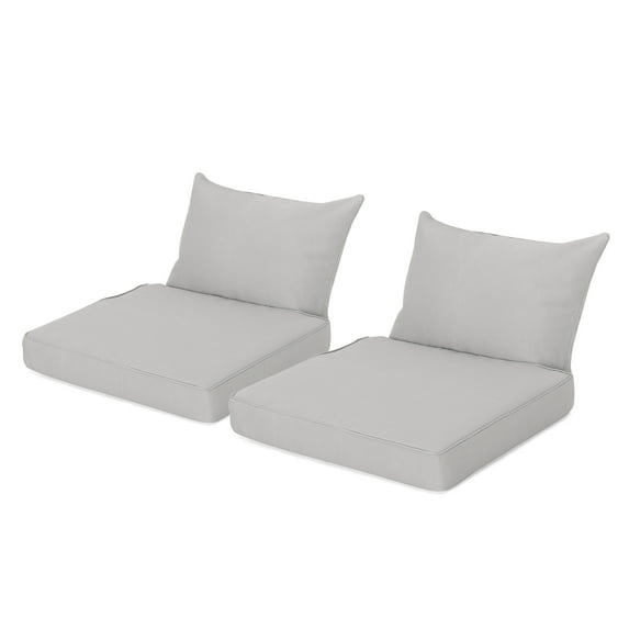 Noble House 23.50" x 27.00" Gray Rectangle Chair Outdoor Seating Cushions (2 Pack)