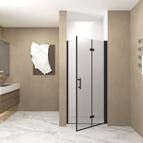 Noble House 28"x72" Bifold Shower Door, Tempered Glass with Aluminum Frame, Matte Black Finish