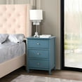 thumbnail image 1 of Noble House 3-Drawer Accent Nightstand, Bedside Table with Durable Particle Board Frame, Teal Finish, 1 of 6