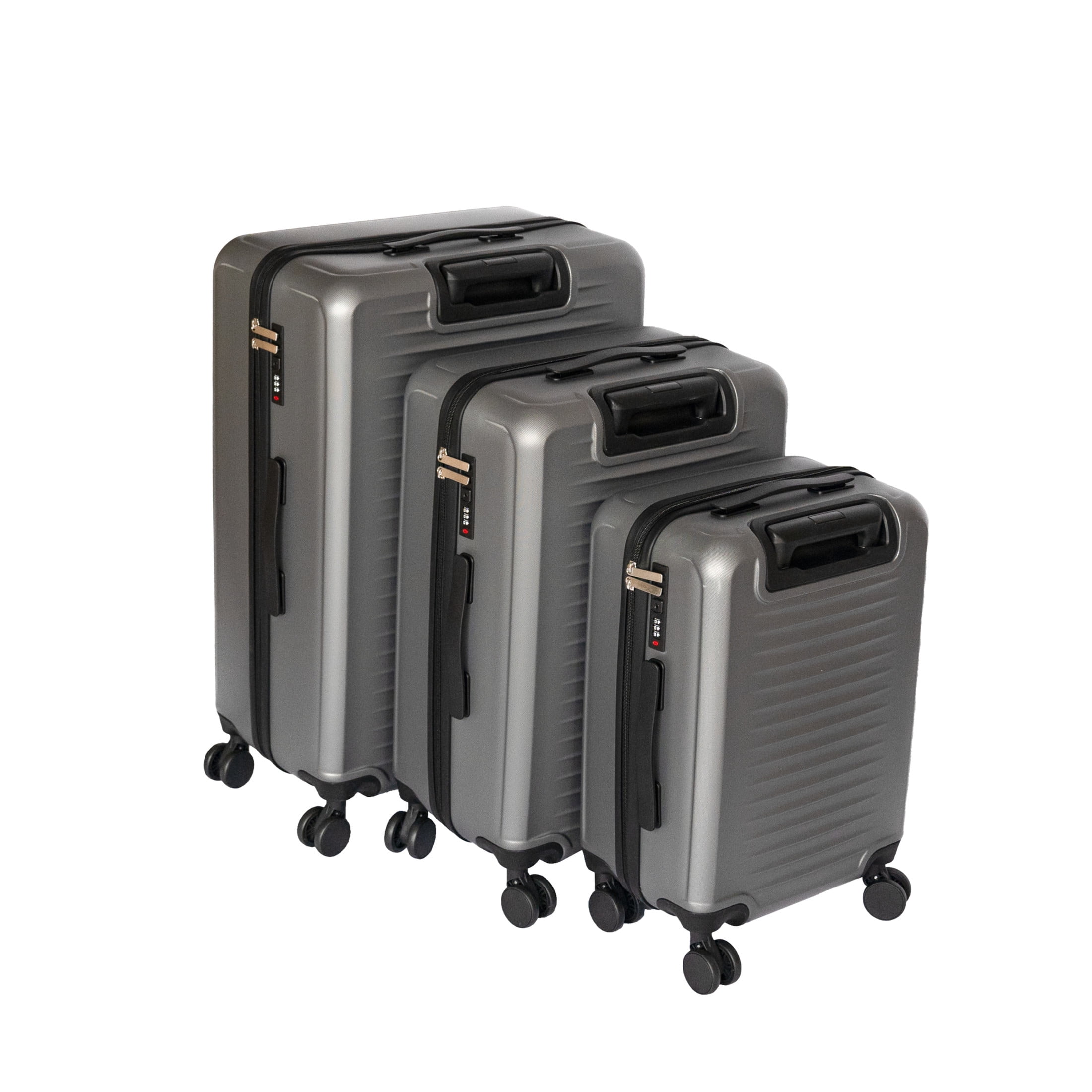 Noble House 3-Piece 20"/24"/28" Hard Shell Spinner Luggage Set, Lightweight Suitcases with Combination Locks, Gray