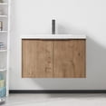 thumbnail image 1 of Noble House 30" Floating Bathroom Vanity, Resin Sink, Soft-Close Doors, Plywood Cabinet, Wall-Mounted, Imitative Oak, 1 of 14