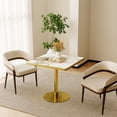 thumbnail image 1 of Noble House 31.5" Square Modern Dining Table with Faux Marble Top, Luxury Bistro Table with Metal Legs, White & Gold, 1 of 6