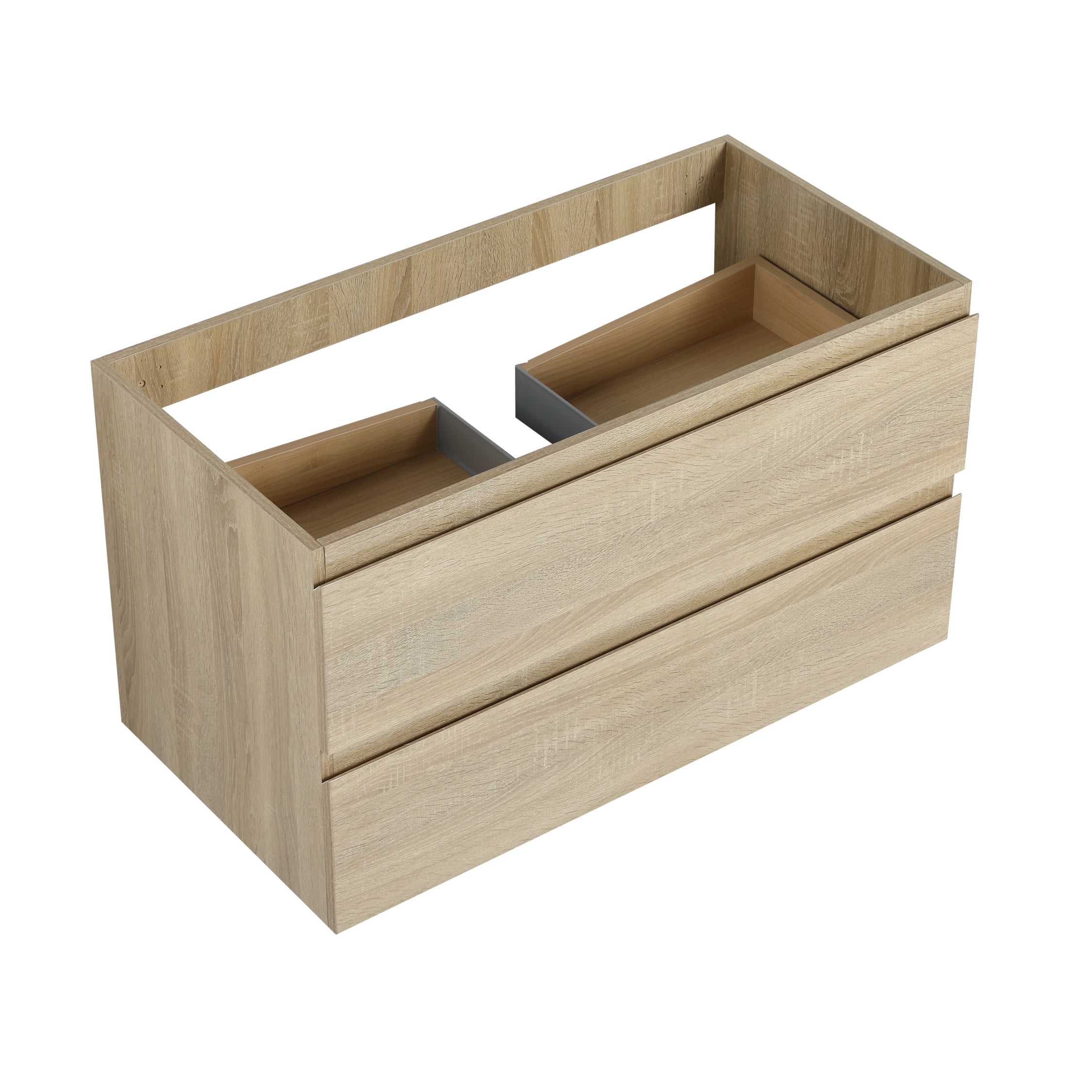 Noble House 36" Floating Bathroom Vanity Cabinet, Modern Wood Grain, Soft-Close Drawer, Excluded Sink, Light Oak