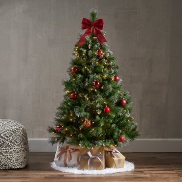 Noble House 4.5' Mixed Spruce Clear Light Artificial Christmas Tree