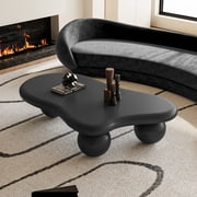 Noble House 47 Cloud Shaped Coffee Table with Ball Legs, Modern Aesthetic Accent Table for Living Room, Black